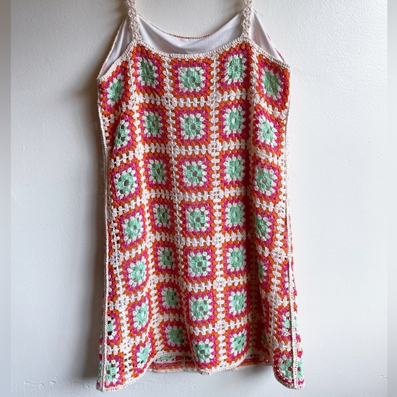 Zara Foral Crochet Mini Dress Boho Cottagecore 60s inspired Retro Bohemian - Picture 10 of 10